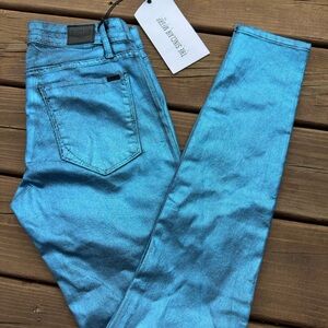 The Sinclair Skinny Metallic Blue Women's Jeans